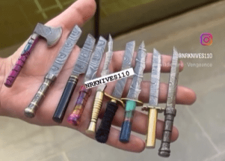 Damascus steel custom handmade Dab tools pack of 9